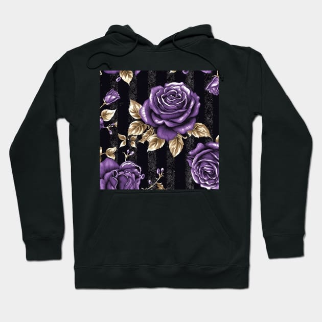 Shimmer Roses Pattern Hoodie by Enchanted Reverie